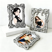 Mini Electroplated Photo Frame Keychain for Instax Photos & Star Photocards, Ins Style