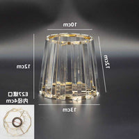 Crystal Lampshade for Chandelier and Table Lamp, E14/E27 Screw Base, Gold Finish