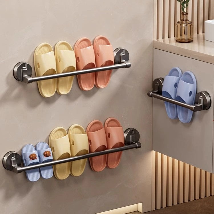 Wall-Mounted Suction Cup Slipper Rack for Bathroom Entryway