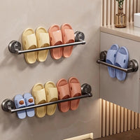 Wall-Mounted Suction Cup Slipper Rack for Bathroom Entryway