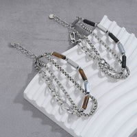 Tiger Eye Stone Double Layer Bracelet for Men and Women, Hip-Hop Style Beaded Jewelry
