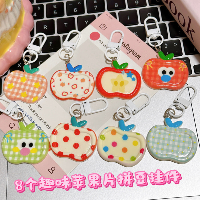 Cute Cartoon Apple Keychain for Bags and Accessories, Ideal Gift for Friends and Students
