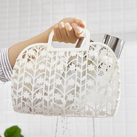 Portable Diamond Soft Bathroom Shower Caddy Basket Foldable Storage Organizer
