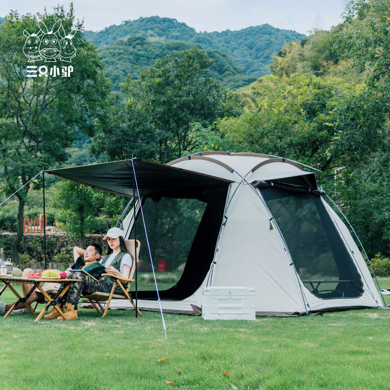 Three Little Donkeys Black Glue Sphere Tent Outdoor Camping Portable Folding Thickened Rainproof Dome Living Room Tent