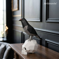 Halloween Crow and Skull DIY Papercraft Kit 3D Origami Model