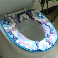 Toilet Seat Cover Cushion, Thickened Plush, Reusable, Washable, Adhesive, for All Seasons