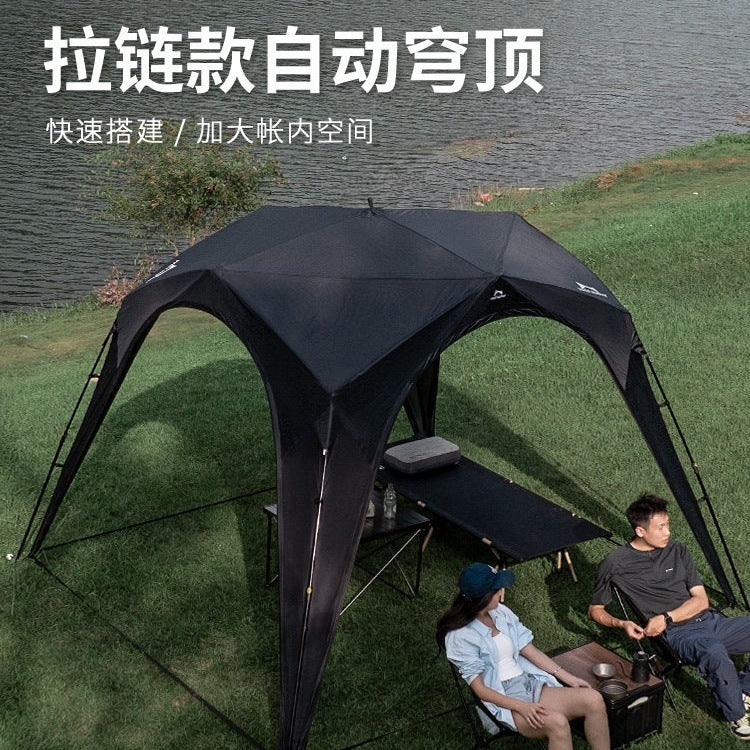 Automatic Pop-Up Dome Tent with Titanium Blackout Coating for Outdoor Camping, Sun Protection, and Rainproof