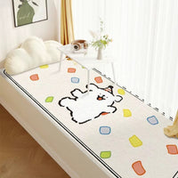 Cute Pet-Themed Faux Cashmere Absorbent Non-Slip Floor Mat for Balcony, Bay Window, Tatami