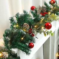 Christmas Red Berry Eucalyptus Garland for Holiday Decor