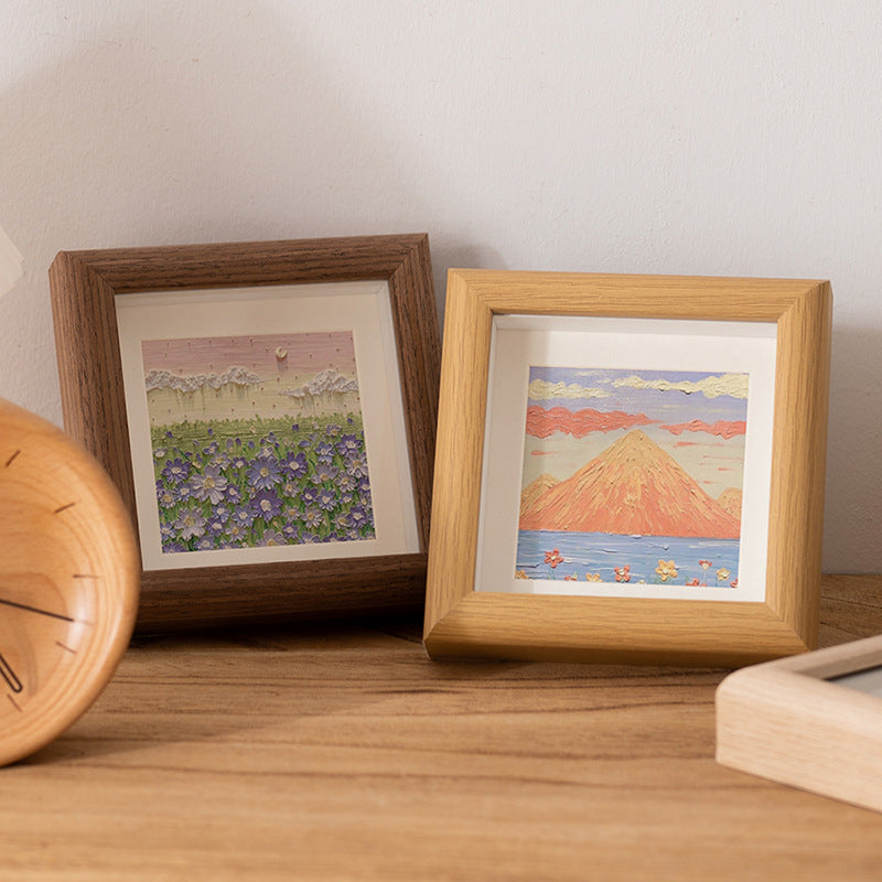 Square Hollow Oil Painting Stick Photo Frame for Kids' Artwork Display