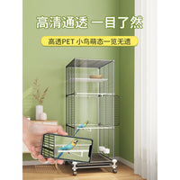 Multi-Layer Transparent Bird Cage for Parakeets, Cockatiels, Peonies, and Mynah Birds