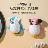 Cute Penguin Wall-Mounted Storage Rack for Bathroom and Bedroom