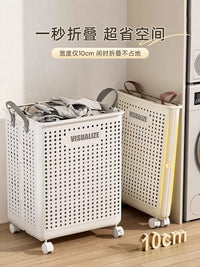 Foldable Laundry Hamper with Wheels, Large Capacity Clothes Basket for Bathroom and Home