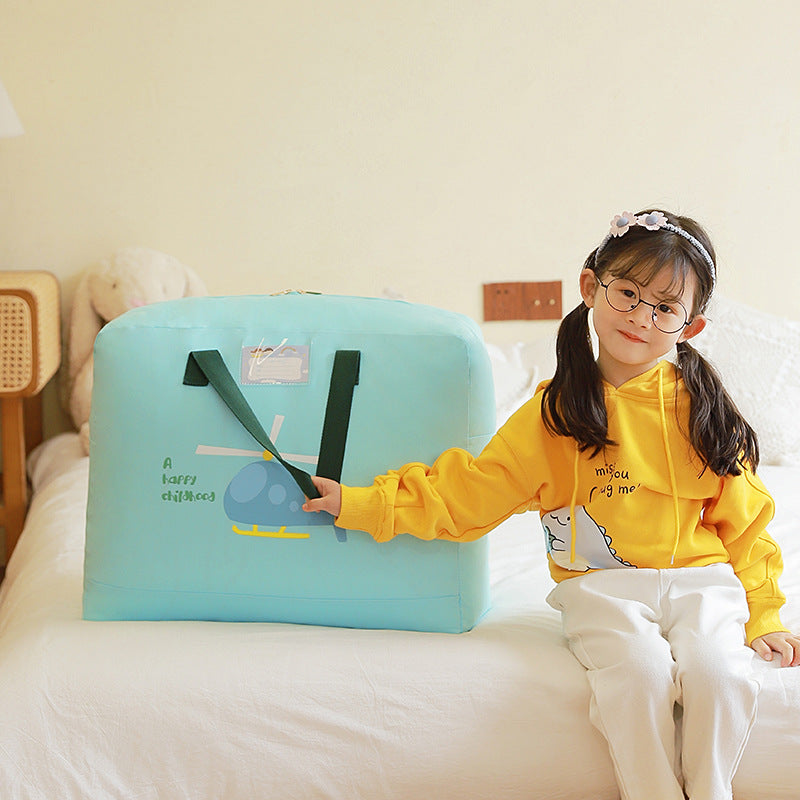 Waterproof Dustproof Kids' Quilt and Clothing Storage Bag with Handle for Kindergarten Travel