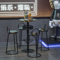 Industrial Style Bar Table and Stool Set for Pubs and Bistros