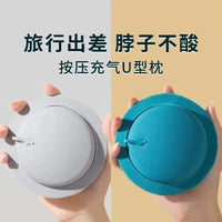 Inflatable Travel Neck Pillow for Car, Office, and Airplane - Portable U-Shaped Head and Neck Support Cushion