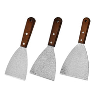 Stainless Steel Spatula with Wooden Handle for Griddle Cooking, Teppanyaki, BBQ, and Crepes - High Temperature Resistant