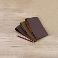 Genuine Leather Golf Scorecard Holder Crazy Horse Cowhide Score Book for Outdoor Sports