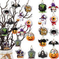 Halloween Party Hanging Decorations - Double-Sided Cards with Rope