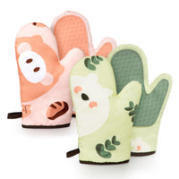 Silicone Oven Mitts Heat Resistant for Kitchen Baking and Grilling
