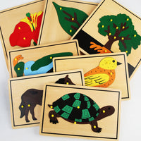 Montessori Wooden Animal Puzzle Board for Toddlers 0-3 Years
