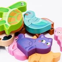3D Wooden Stacking Block Puzzle for Toddlers, Educational Toy for Early Development