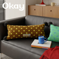 Vintage Polka Dot Lumbar Pillow Cover / Pillow with Insert for Sofa & Car