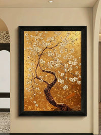 French Retro Fortune Tree Floral Wall Art for Living Room Study Sofa Background