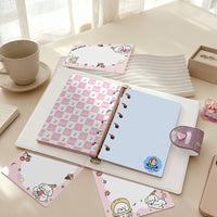 A7 6-Hole Loose Leaf Release Paper Refills for Scrapbooking and Sticker Storage, Double-Sided Cartoon Design
