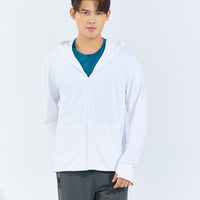 Unisex Summer Ice Silk Sun Protection Jacket with Detachable Wide Brim Hood