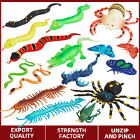 Realistic TPR Animal Figures - Snake, Spider, Scorpion, Cockroach, Centipede, Crocodile, Luminous Models