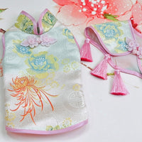 Pet Chinese New Year Tang Suit Cheongsam for Dogs - Festive Cloud Shoulder Design