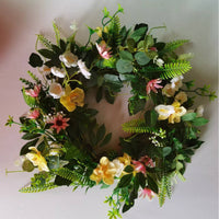 Easter Spring Summer Floral Wreath Hanging Decoration Artificial Flower Door Decor Photography Prop Home Rattan Ring Wall Decor