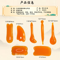 Amber Gua Sha Massage Tool Set for Meridian Health and Beauty