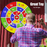 Kids Sticky Ball Dart Board Game Set - Foldable Steel Ring Target with Sticky Balls for Parent-Child Interaction