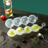 4-Cavity Sphere Ice Ball Maker Mold for Whiskey and Cocktails