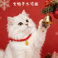 New Year Pet Collar with Lucky Bell Charm for Cats and Dogs