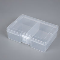 2-Compartment Clear Plastic Storage Box for Fishing Tackle, Beads, Jewelry, and Small Parts