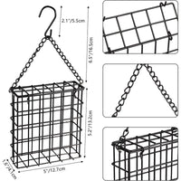 Outdoor Square Bird Feeder Hanging Metal Mesh with Chain for Hummingbirds and Parakeets