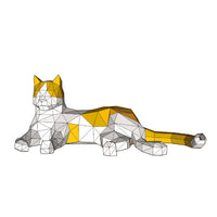 3D Papercraft Lying Cat Model Kit for Home Decor