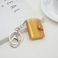 Holographic Mini Photo Album Keychain for 1-inch and 2-inch Photos, ID Card Holder