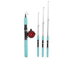 Ultralight Carbon Ice Fishing Rod with Reel, Short Portable Winter Raft Fishing Pole