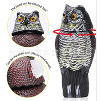 Outdoor Garden Rotating Head Owl Decoy for Bird and Rodent Control