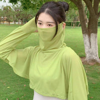 Women's UV Protection Shawl with Face Mask and Sleeves for Driving and Cycling
