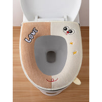 Toilet Seat Cover with Zipper, Thickened, PU Waterproof Backing, All Seasons, Year of the Horse Design