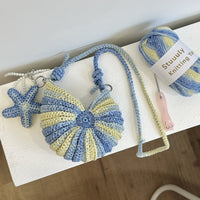 Hand-Woven Seashell Phone Bag DIY Crochet Kit with Starfish and Glitter Yarn