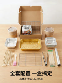 Disposable Portable Outdoor BBQ Grill Set with Charcoal for Camping and Picnics
