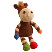 Knitted Animal Soothing Doll Plush Toy Deer Fawn Stuffed Animal for Kids Room Decor and Photo Props