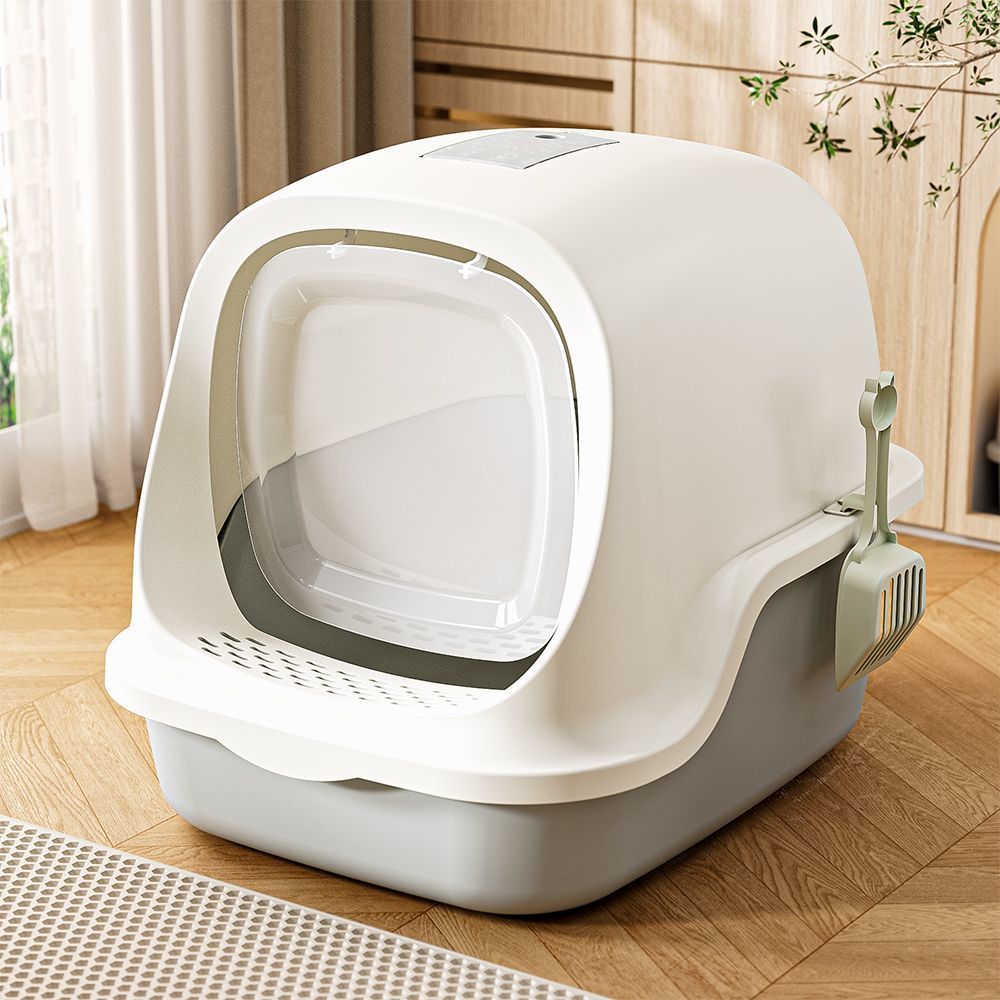 Extra Large Enclosed Cat Litter Box with Odor Control and Anti-Splash Design for Adult Cats and Kittens