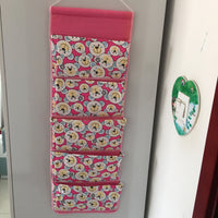 Cute Canvas Wall Hanging Storage Bag Organizer with Multiple Pockets for Home Decor